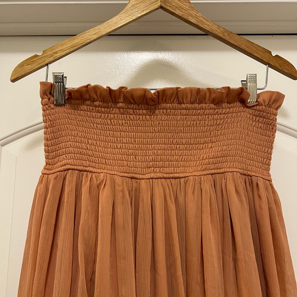 NWT By Anthropologie Smocked Sheer Maxi Skirt - Picture 7 of 10